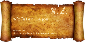 Mösler Lajos névjegykártya